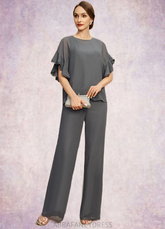 Willow Jumpsuit/Pantsuit Separates Scoop Floor-Length Chiffon Mother of the Bride Dress DRP0021940