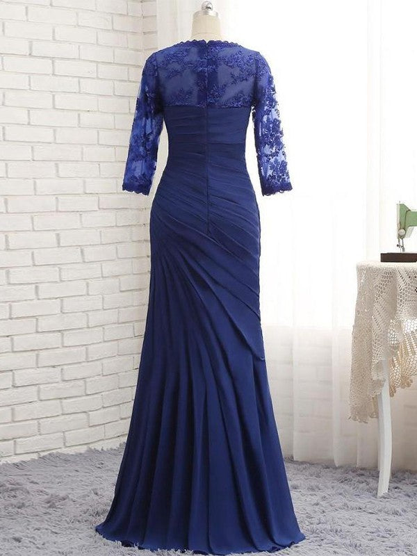 Aliza Trumpet/Mermaid Chiffon Lace Sweetheart 3/4 Sleeves Floor-Length Mother of the Bride Dresses DRP0020442