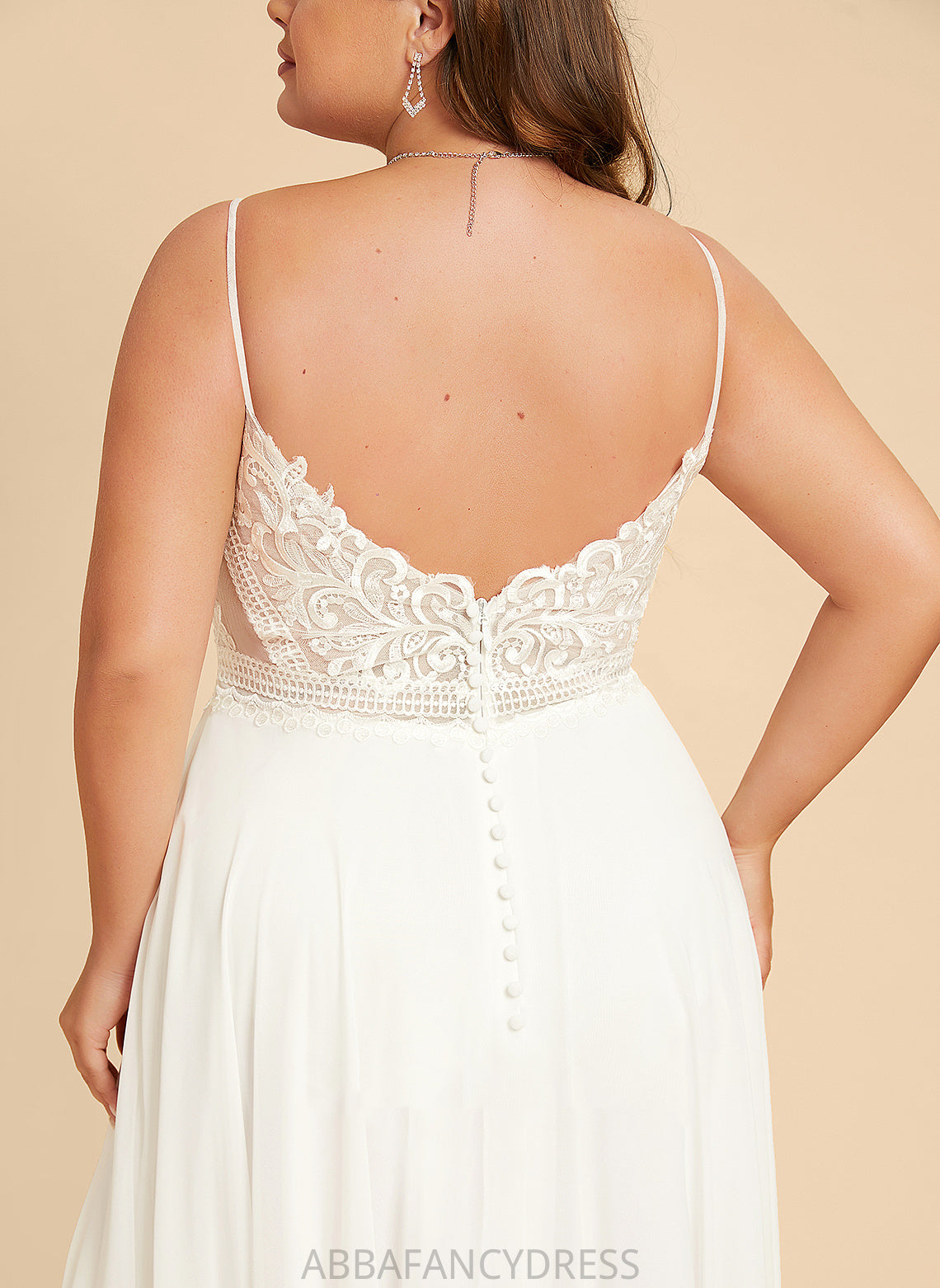 Wedding Dresses Floor-Length Dress Wedding Alyssa Chiffon V-neck A-Line Lace