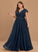 Split Ruffles A-Line Chiffon With Cascading Bow(s) V-neck Prom Dresses Floor-Length Front Lilly