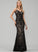 Prom Dresses Sequins Sequined Trumpet/Mermaid V-neck Floor-Length With Tess