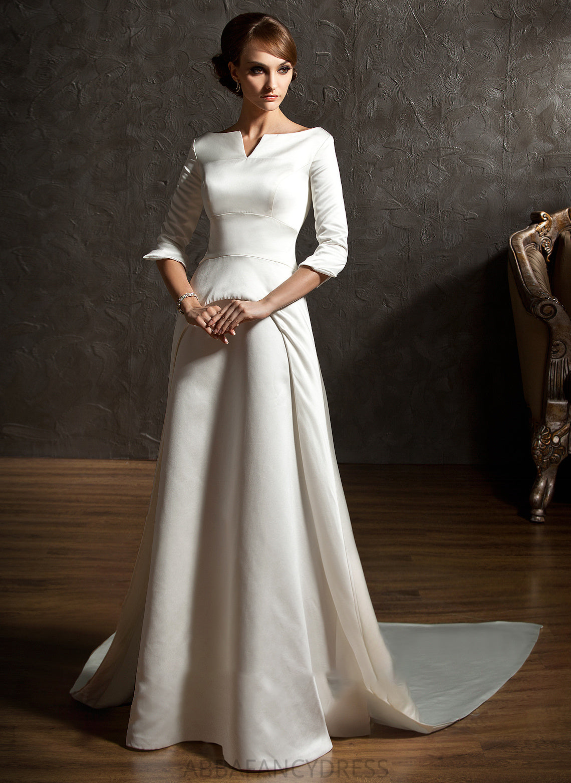 Angelina Dress Wedding Dresses Wedding A-Line Satin Train Watteau