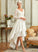 A-Line Lace V-neck Dress Elianna Wedding Satin Asymmetrical Wedding Dresses
