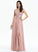 Prom Dresses V-neck Split Front With A-Line Chiffon Melanie Lace Floor-Length
