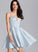 A-Line Satin Mallory V-neck Short/Mini Prom Dresses
