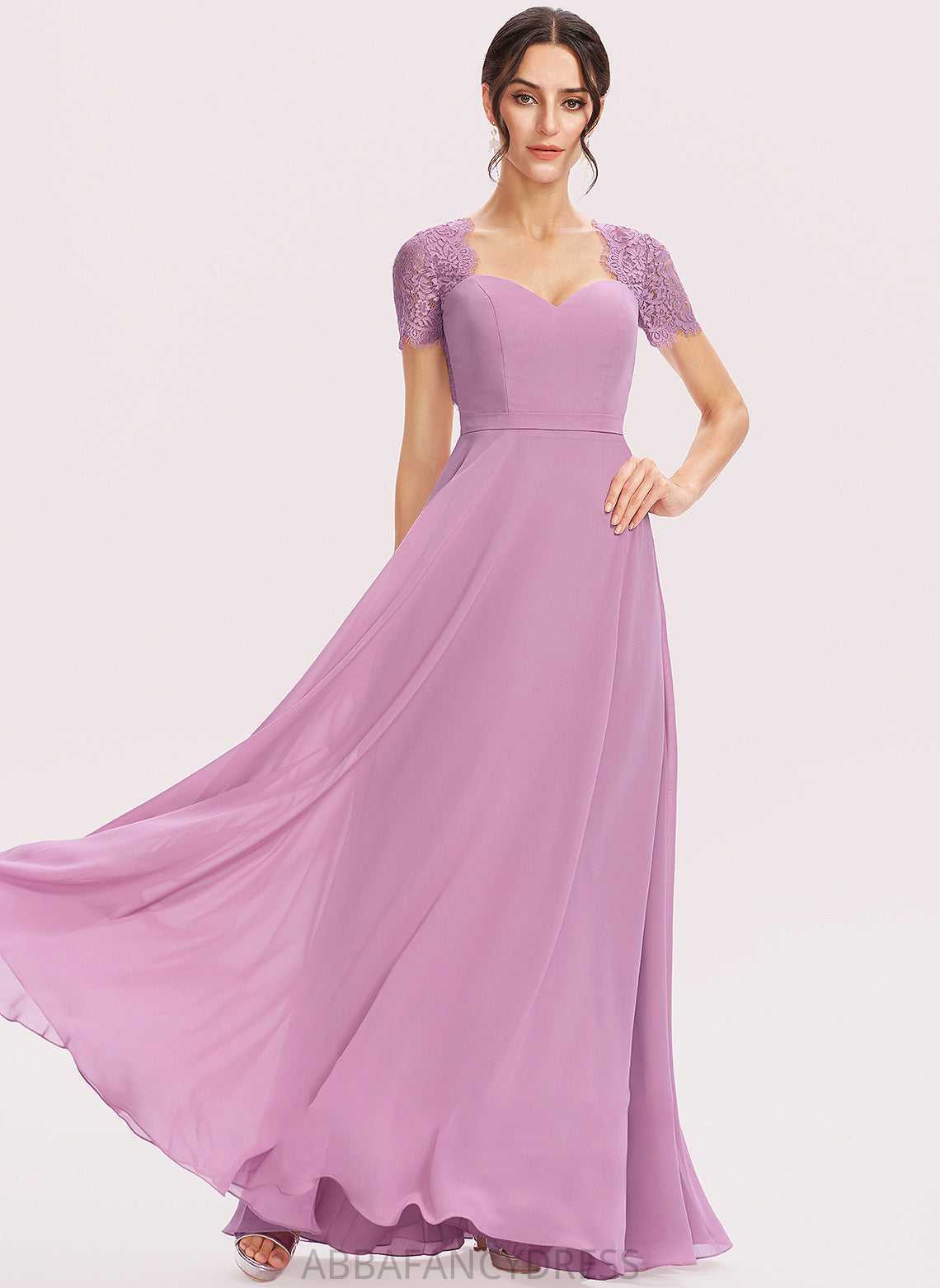 Embellishment Lace Fabric Silhouette A-Line Sweetheart Neckline Straps Sabrina A-Line/Princess V-Neck Floor Length