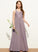 Lace A-Line Elva Floor-Length V-neck Chiffon Junior Bridesmaid Dresses