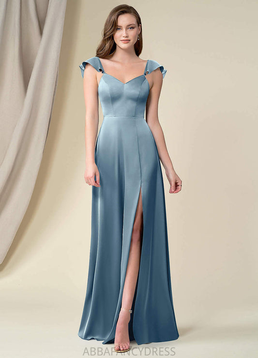 Aimee Natural Waist A-Line/Princess Floor Length Sleeveless Straps Bridesmaid Dresses