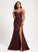 Prom Dresses Charity V-neck Train Satin Trumpet/Mermaid With Sweep Sequins Beading