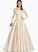 Off-the-Shoulder Mercedes Sequins Ball-Gown/Princess With Prom Dresses Train Satin Sweep