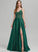 Prom Dresses Floor-Length With Satin Split Scarlett V-neck Front A-Line