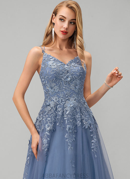 V-neck Ayanna Prom Dresses Tulle With Ball-Gown/Princess Floor-Length Lace