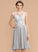 Neckline Lace Silhouette Straps Fabric ScoopNeck Knee-Length Length A-Line Mikaela Spaghetti Staps Natural Waist
