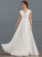 Wedding Dresses A-Line Chiffon Wedding Frederica V-neck Ruffle Dress Floor-Length With Lace
