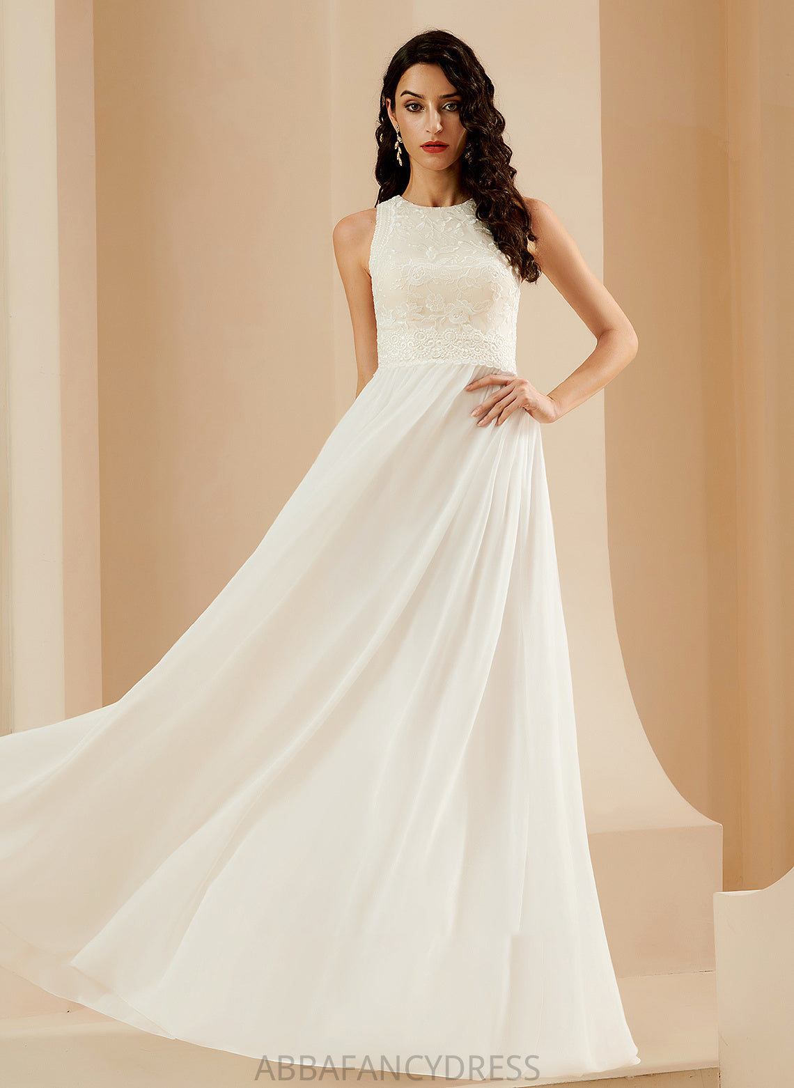 Sweep Lace Wedding Wedding Dresses Train Sequins Dress Kiersten With A-Line