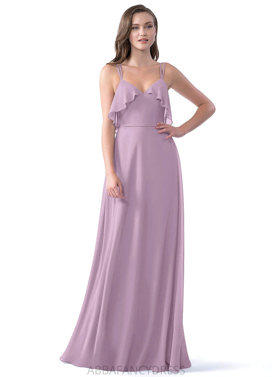 Sydnee Straps Sleeveless A-Line/Princess Natural Waist Floor Length Bridesmaid Dresses