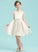 A-Line Knee-Length Neck Satin Junior Bridesmaid Dresses Scoop With Bow(s) Amaya