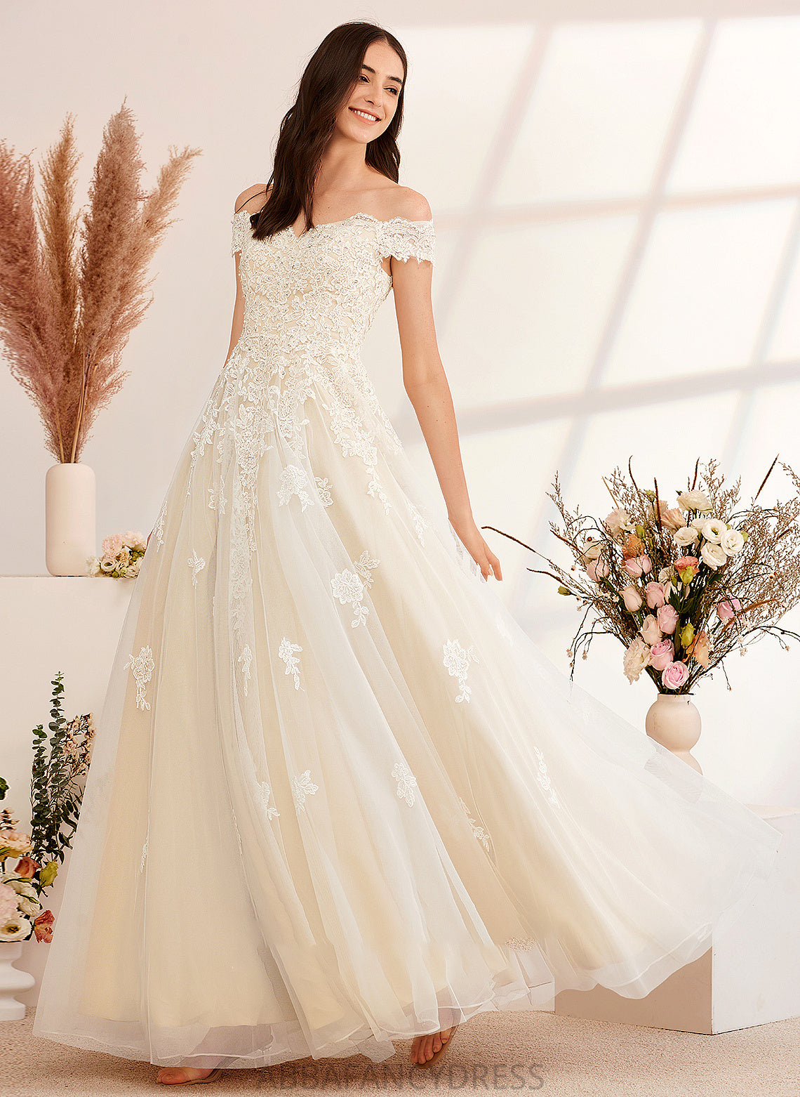 With Wedding Shiloh Sequins Ball-Gown/Princess Dress Off-the-Shoulder Wedding Dresses Beading Floor-Length