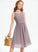 Ruffle Nathalie Chiffon A-Line Scoop With Knee-Length Neck Junior Bridesmaid Dresses