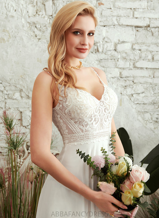 Wedding Dresses Floor-Length Dress Wedding Alyssa Chiffon V-neck A-Line Lace