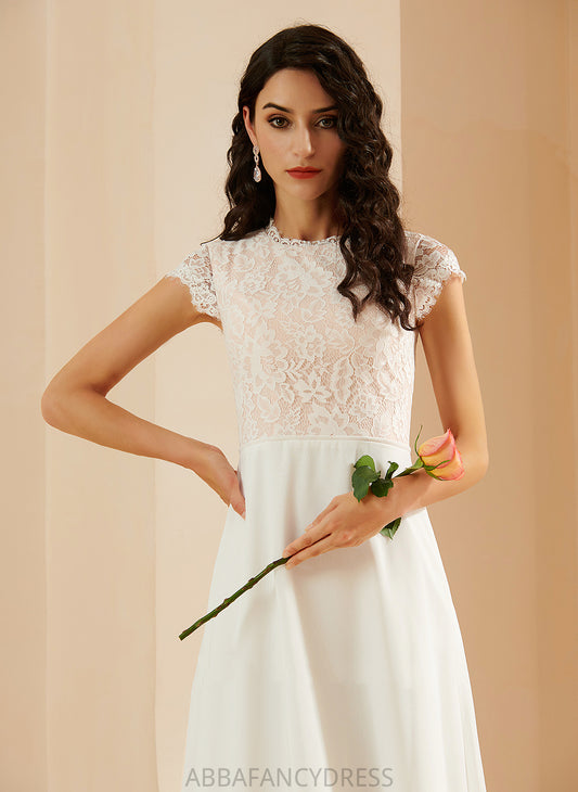 Floor-Length Dress Lace Elva A-Line Wedding Dresses Scoop Wedding Chiffon