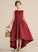 Asymmetrical Ruffle Scoop Phoebe Junior Bridesmaid Dresses With Neck Satin Pockets A-Line
