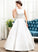 Satin Kennedy Sequins Floor-Length Wedding With Beading Neck Wedding Dresses Dress Ball-Gown/Princess Scoop