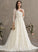 Sequins Dress Wedding Dresses Chapel Train Ball-Gown/Princess With Wedding Tulle V-neck Beading Kaitlin