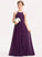 Ruffles A-Line Scoop Cascading Melany Junior Bridesmaid Dresses Bow(s) Chiffon Neck Floor-Length With