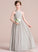 Chiffon Floor-Length Junior Bridesmaid Dresses Bow(s) With Caitlyn V-neck Ruffle A-Line