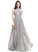 Halter Floor-Length A-Line Prom Dresses Front With Split Pleated Braelyn Chiffon