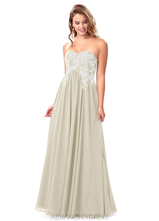 Meredith Floor Length Sleeveless Scoop Natural Waist A-Line/Princess Bridesmaid Dresses