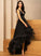 V-neck Ball-Gown/Princess With Tulle Asymmetrical Prom Dresses Aurora Beading