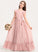 Scoop Cascading Neck With Chiffon Bow(s) Junior Bridesmaid Dresses Floor-Length Ruffles A-Line Molly