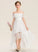 A-Line Lace Junior Bridesmaid Dresses Josephine Off-the-Shoulder Asymmetrical
