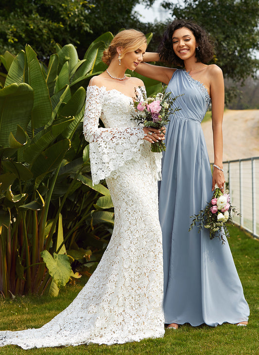Alyvia Wedding Dresses Trumpet/Mermaid Dress Court Illusion Train Lace Wedding