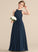 Neck Junior Bridesmaid Dresses Beading Scoop Kaley Chiffon Ruffle Lace A-Line Floor-Length With