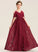 Ruffle With A-Line V-neck Lace Janiyah Junior Bridesmaid Dresses Floor-Length Bow(s)