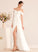 Sweep Dress Train With Lilian Split Off-the-Shoulder Ruffle Front Wedding Dresses Wedding A-Line