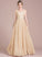 Virginia Prom Dresses Chiffon A-Line Floor-Length V-neck Lace