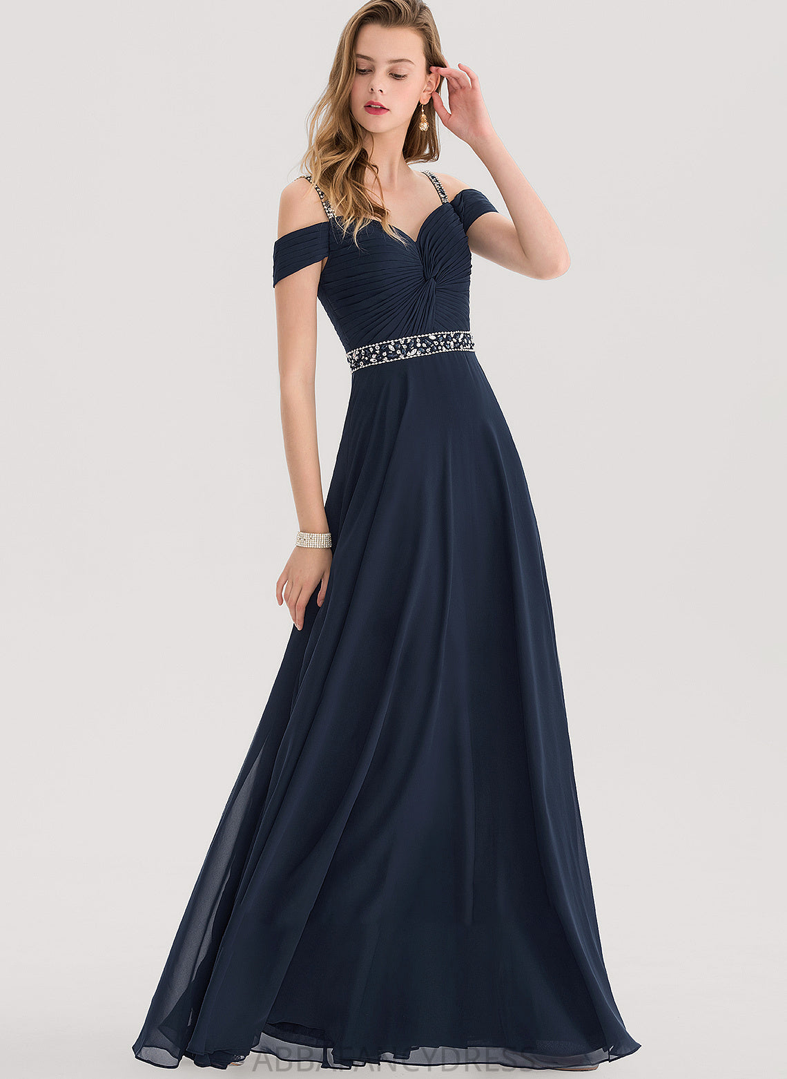 Sequins Beading Floor-Length With Sweetheart Danielle Prom Dresses A-Line Chiffon