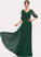 Length A-Line Ruffle Neckline Silhouette Fabric Embellishment V-neck Floor-Length Neveah Floor Length Natural Waist