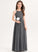 Lace Junior Bridesmaid Dresses With A-Line Destiney Chiffon Scoop Floor-Length Neck Ruffle