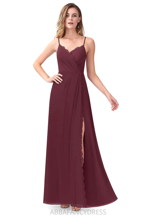 Lori Straps Floor Length Sleeveless A-Line/Princess Natural Waist Bridesmaid Dresses