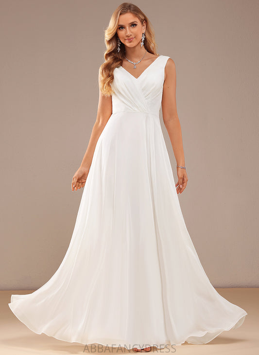 Ariella Wedding Dresses Wedding Lace Dress Chiffon V-neck A-Line Floor-Length