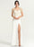 Neck Split Wedding Dresses Stretch Scoop Crepe With Front Sheath/Column Dress Dayanara Floor-Length Wedding