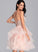 Ball-Gown/Princess Prom Dresses Knee-Length Sequins V-neck Elsie Tulle Beading With