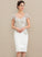 Knee-Length Tiana Wedding Dresses Satin Dress Lace Wedding V-neck Sheath/Column