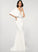 Trumpet/Mermaid V-neck Wedding Dresses Dress With Arielle Beading Train Crepe Wedding Sweep Stretch