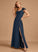 Neckline Silhouette A-Line Fabric Embellishment Floor-Length Length V-neck Lace SplitFront Kadence Spaghetti Staps